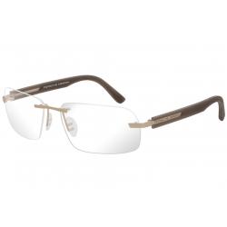 Porsche Design Men's Eyeglasses P'8233 P8233 Rimless Optical Frame - Gold/Matte Gray   C - Lens 60 Bridge 16 Temple 135mm