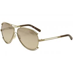 Chloe Women's CE 121S 121/S Fashion Sunglasses - Rose Gold/Brown Crystal/Beige/Silver Flash   786 - Lens 61 Bridge 11 Temple 140mm