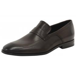 Hugo Boss Men's Square_Loaf_Itls Leather Fashion Slip On Loafers Shoes - Brown - 9.5 D(M) US