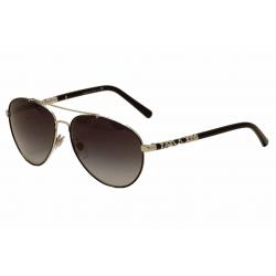 Burberry Women's BE3089 BE/3089 Fashion Pilot Sunglasses - Silver - Lens 58 Bridge 14 Temple 140mm