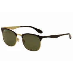 Ray Ban Women's RB3538 RB/3538 RayBan Fashion Sunglasses - Shiny Black/Gold/Dark Green Polarized   187/9A - Lens 53 Bridge 19 Temple 145mm