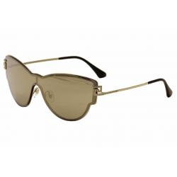 Versace Women's VE2172B VE/2172B Shield Sunglasses - Gold/Rhinestone/Black/Brown Gold Mirror   12525A - Lens 42 Temple 140mm