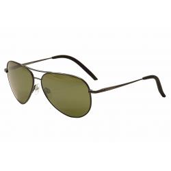 Serengeti Carrara Fashion Medium Fashion Pilot Sunglasses - Gunmetal/Pol. Grey Green  8294 - Lens 52 Bridge 13 Temple 135mm