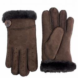 Ugg Women's Bailey Sheepskin Leather Gloves - Brown - Large
