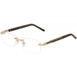 Paul Vosheront Men's Eyeglasses PV 303B 303 B Rimless Optical Frame - 23 Karat Gold Plated/Wood   C1 - Lens 57 Bridge 17 Temple 145mm