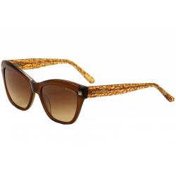 Guess By Marciano Women's GM0741 GM/0741 Fashion Cat Eye Sunglasses - Brown - Lens 56 Bridge 17 Temple 140mm