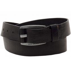 Hugo Boss Men's Jakaba_Sz40_Item Genuine Diamond Texture Leather Belt - Black - 42