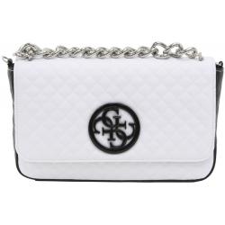 Guess Women's G Lux Quilted Flap Over Crossbody Handbag - White - 7 H x 11 W x 2 D In