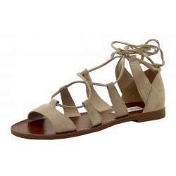 Steve Madden Women's Sanndee Fashion Nubuck Gladiator Sandals Shoes - Beige - 6 B(M) US