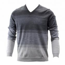 Calvin Klein Men's Dressy Refined V Neck Long Sleeve Sweater - Grey - XX Large