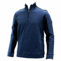 Calvin Klein Men's Dressy Refined Long Sleeve Quarter Zip Sweatshirt - Blue - X Large