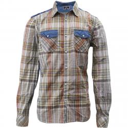 Buffalo By David Bitton Men's Sagrit Cotton Long Sleeve Button Front Shirt - Brown - Medium
