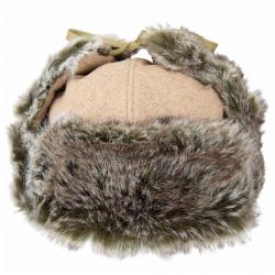 Kangol Wool Ushanka Fashion Winter Trapper Hat - Brown - Small