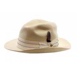 Stacy Adams Men's SAW624 Wool Felt Fedora Hat - White - Medium