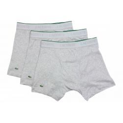 Lacoste Men's 3 Pc Essentials Solid Knit Boxer Briefs Underwear - Grey - Small