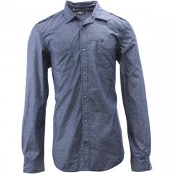 Buffalo By David Bitton Men's Saeed Cotton Long Sleeve Button Front Shirt - Blue - Small