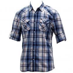 Buffalo Blue Men's Sampson Woven Cotton Long Sleeve Button Down Plaid Shirt - Blue - Medium