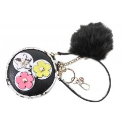 Guess Women's Mix Match Pom Pom Keychain Gifting Pouch Handbag - Black - 7H x 10W x 4.5D in