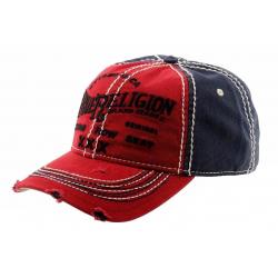 True Religion Men's Printed Adjustable Cotton Baseball Hat - Red - Adjustable
