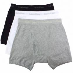 Calvin Klein Men's 3 Pc Classic Fit Cotton Boxers Briefs Underwear - Grey - X Large