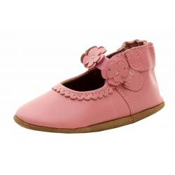 Robeez Mini Shoez Infant Girl's Claire Fashion Leather Mary Janes Shoes - Pink - 6 12 Months