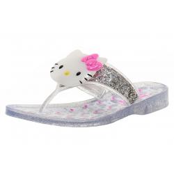 Hello Kitty Girl's HK Jellie Fashion Flip Flops Sandals Shoes - White - 12 M US Little Kid