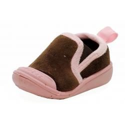 Skidders Girl's XY87 Skidproof Gripper Slipper Shoes - Brown - 6   Fits 18 Months