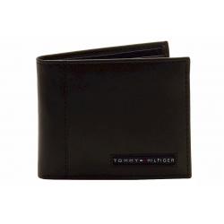Tommy Hilfiger Men's Genuine Leather Passcase Billfold Bi Fold Wallet - Black - 4.25 W x 3.5 H Inche