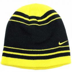 Nike Boy's Contrasting Stripe Knit Winter Beanie Hat - Yellow - Youth 8/20