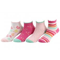 Stride Rite Toddler/Little/Big Girl's 4 Pairs Sprinkles Light Pink Socks - Pink - Sock Sz: 7 8.5 Fits Shoe 10 13 (Little Kid)