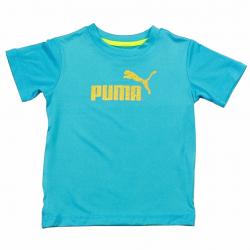 Puma Infant Toddler Boy's No. 1 Logo Short Sleeve Crew Neck Sport Shirt - Blue - 12 Months