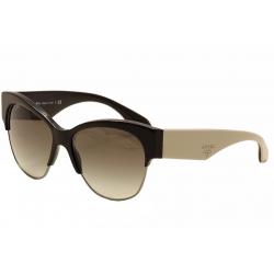 Prada Women's SPR11R SPR/11R Cat Eye Sunglasses - Black Cream/Grey Grad TKF 0A7 - Medium Fit