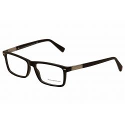 Ermenegildo Zegna Men's Eyeglasses EZ5046 EZ/5046 Full Rim Optical Frame - Shiny Black/Silver Logo   001 - Lens 55 Bridge 15 Temple 140mm