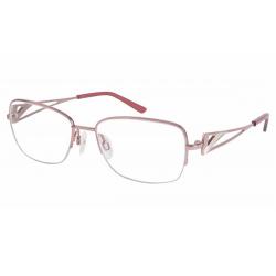 Charmant Women's Eyeglasses TI12133 TI/12133 Titanium Half Rim Optical Frame - Pink - Lens 52 Bridge 17 Temple 135mm
