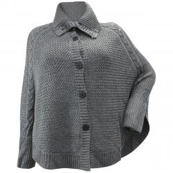 Ugg Women's Maribeth Button Front Knit Cape Sweater - Grey - Medium/Large