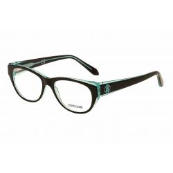 Roberto Cavalli Women's Eyeglasses Maupiti RC0685 RC/0685 Full Rim Optical Frame - Black/Teal Crystal   05A - Lens 53 Bridge 16 Temple 140mm