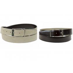 Hugo Boss Men's Olfredo 50261987 Reversible Leather Belt Adjustable To Size 44 - Beige - Adjustable