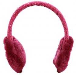 Ugg Women's Crotchet Fur Trimmed Audio Winter Earmuff (One Size) - Red - One Size Fits Most