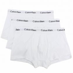 Calvin Klein Men's 3 Pc Classic Fit Stretch Low Rise Trunks Underwear - White - Small