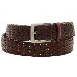 Florsheim Men's Hand Woven Genuine Leather Belt - Brown - 32