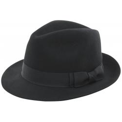 Scala Classico Men's Wool Pinch Front Fedora Hat - Black - X Large