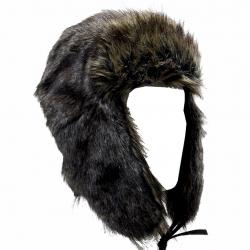 Woolrich Ear Flap Faux Fur Trooper Cap Hat - Black - Large