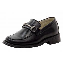 Easy Strider Boy's Metal Bit Fashion Loafer School Uniform Shoes - Black - 6   Toddler