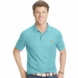 Izod Men's The Advantage Short Sleeve Pique Polo Shirt - Blue - Small