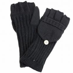 Scala Pronto Women's Knitted Glommit Gloves - Black - One Size
