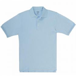 French Toast Boy's Short Sleeve Interlock Uniform Polo Shirt - Blue - 5