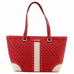 Love Moschino Women's Quilted & Studded Tote Handbag - Red