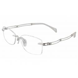 Charmant Line Art Women's Eyeglasses XL2069 XL/2069 Rimless Optical Frame - White 1   WP1 - Lens 51 Bridge 17 Temple 135mm
