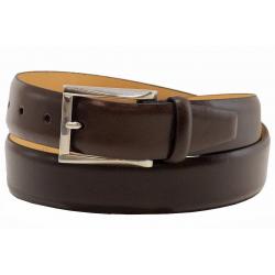 Trafalgar Men's Broderick Genuine Cortina Leather Dress Belt - Dark Brown - 36