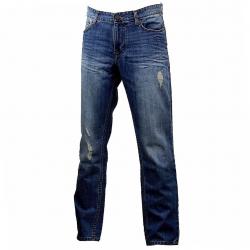 Calvin Klein Men's Cotton Five Pocket Slim Straight Destructed Jeans - Blue - 32W x 30L